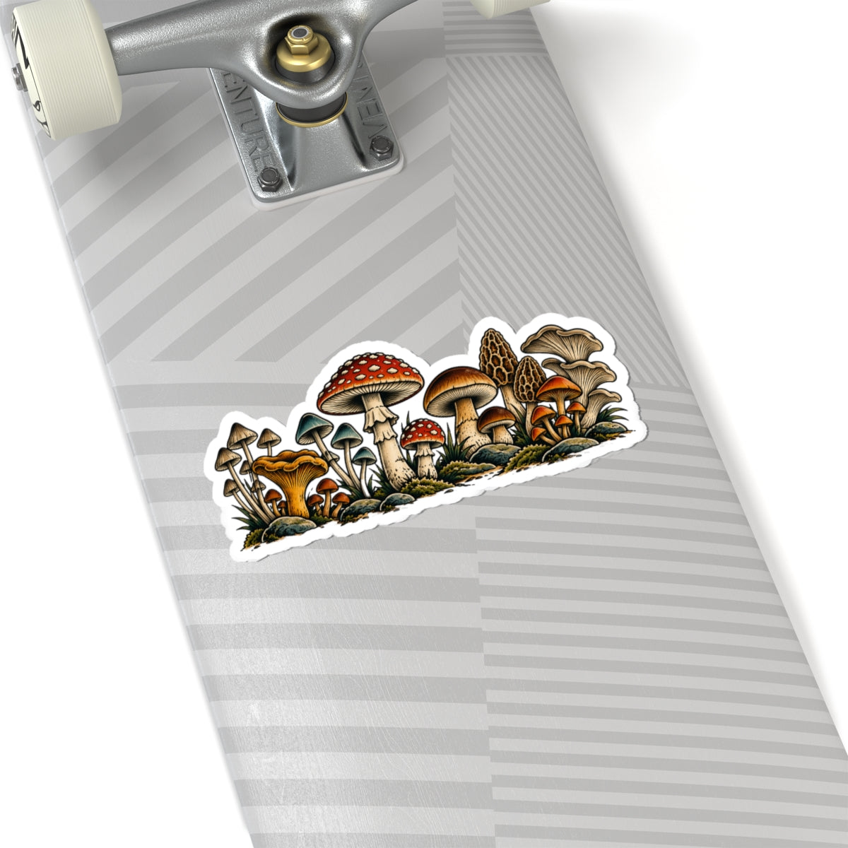 Mushroom Forest Kiss-Cut Sticker — Vintage Fungi LapTop Decal