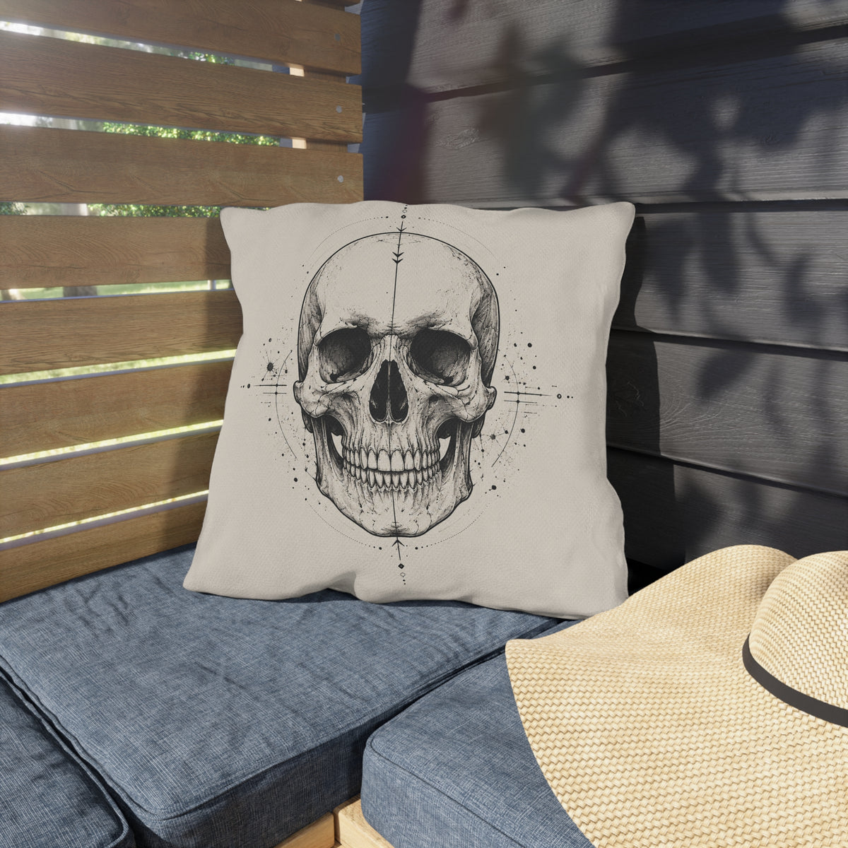 Pillow, Outdoor/Garden - Decorative Gothic Skull