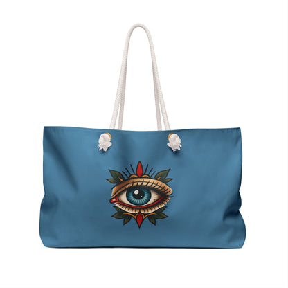 Tote, Weekender Travel  Bag - Mystical All-Seeing Eye (medium blue)