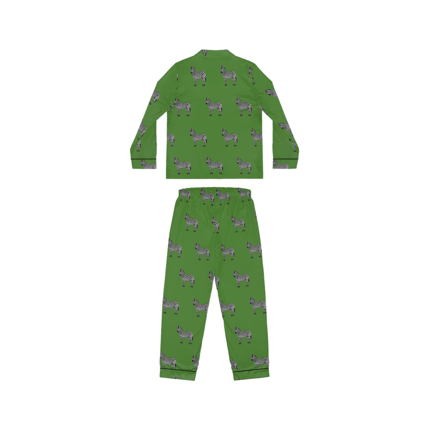 Zebra Satin Pajama Set - Green
