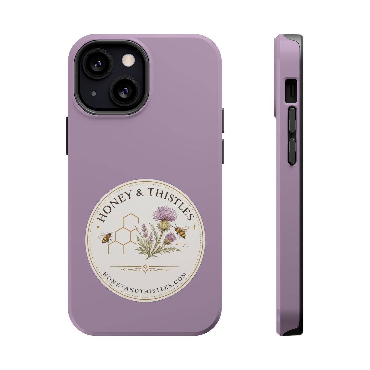 Floral Honey & Thistles Magnetic Phone Case — Impact-Resistant MagSafe-Compatible