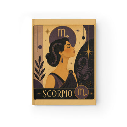 Journal Notebook, Hardcover Blank - Retro Scorpio Zodiac