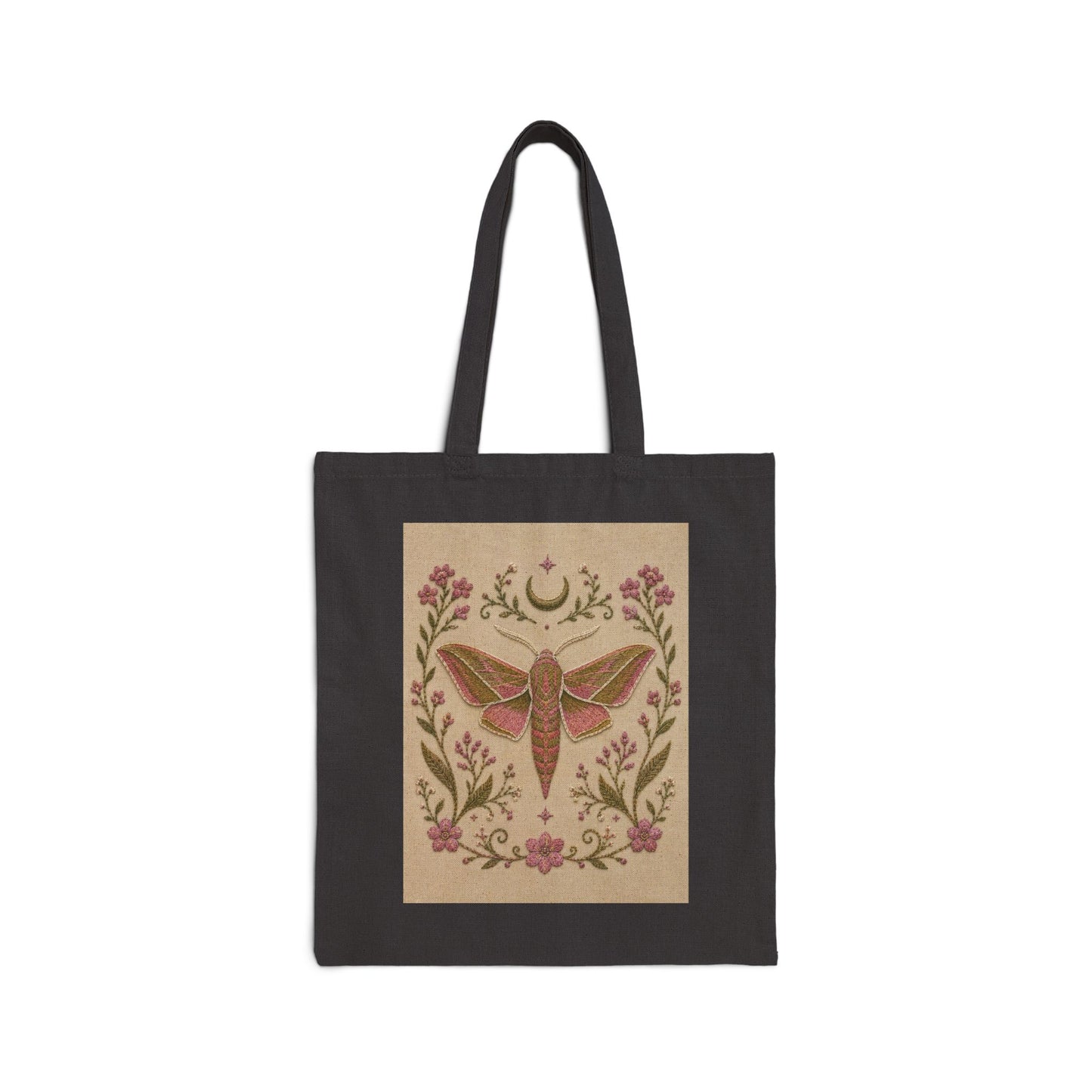 Elephant Hawk Moth Floral Canvas Tote