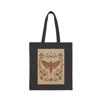 Elephant Hawk Moth Floral Canvas Tote