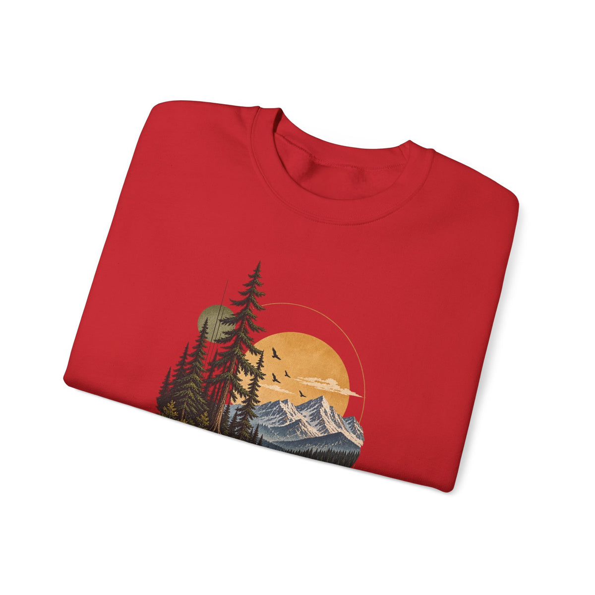 Sweatshirt, Crew Neck - Mountain Lake Sunset