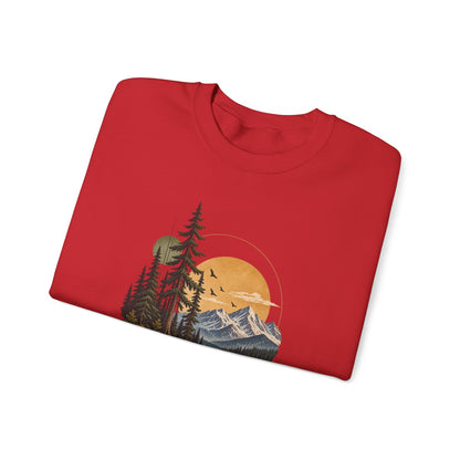 Sweatshirt, Crew Neck - Mountain Lake Sunset