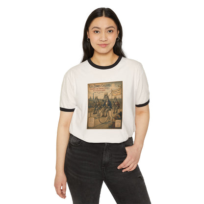 Zebras on Penny-Farthings Cotton Ringer T-Shirt