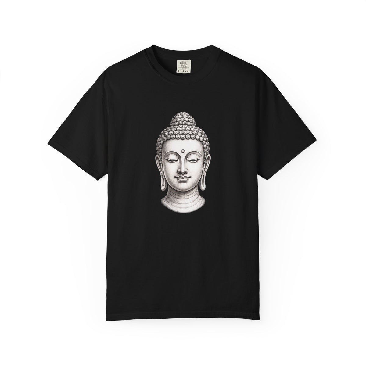 T‑Shirt, Short Sleeve Boxy Crew Neck - Mindful Zen Buddha Head
