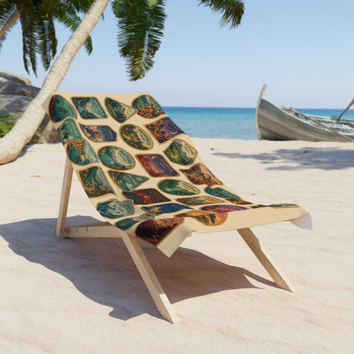 Towel, Beach - RetroTravel Patches