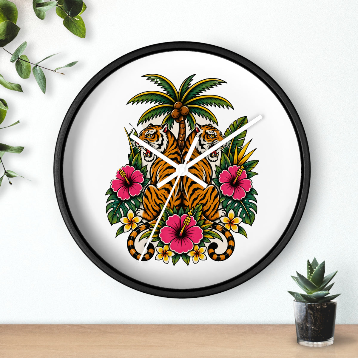 Clock, Wall - Boho Tiger Tiger Bodhi Tree