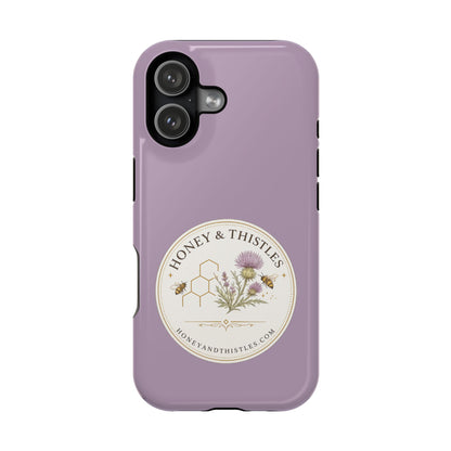 Floral Honey & Thistles Magnetic Phone Case — Impact-Resistant MagSafe-Compatible