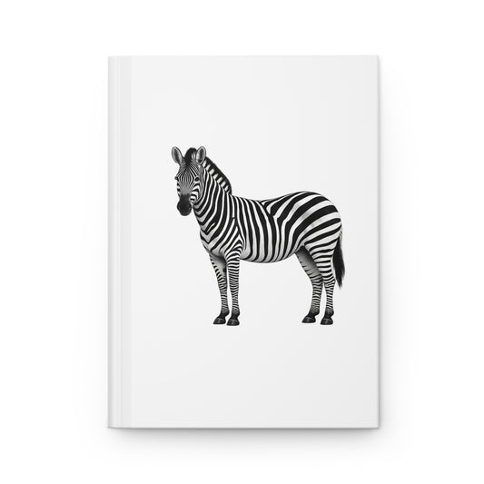 Journal Notebook, Hardcover Lined - Zebra Standing Side View