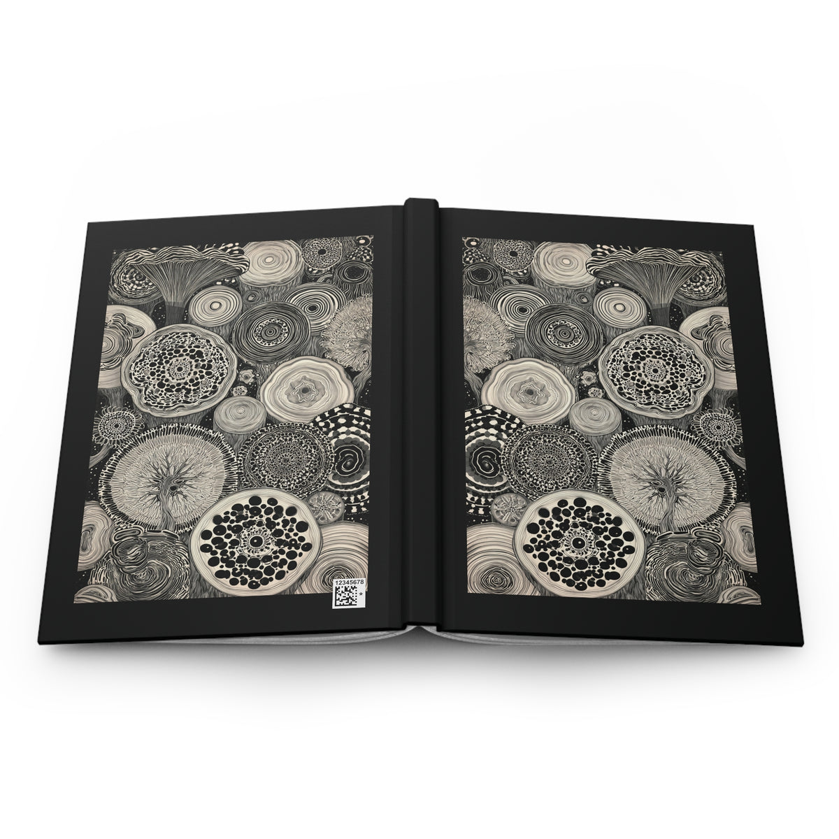 Journal Notebook, Hardcover Lined - Ring 'Round the Rings, Dark Version