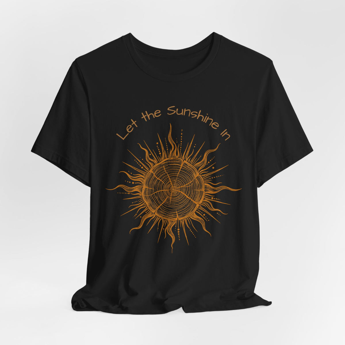 T-Shirt, Short Sleeve Boxy Crew Neck - Let the Sunshine In Sun Positive Vibes