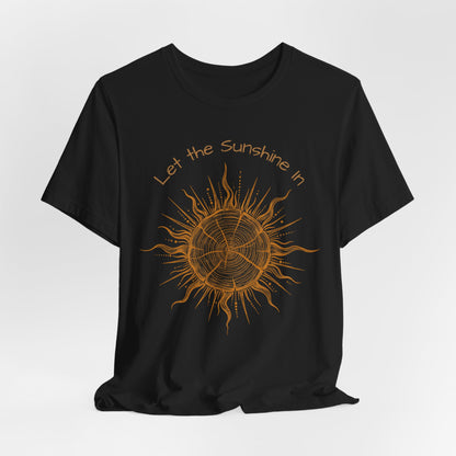 T-Shirt, Short Sleeve Boxy Crew Neck - Let the Sunshine In Sun Positive Vibes