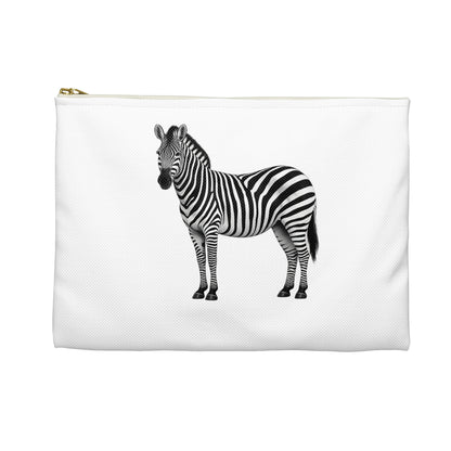 Zebra White Accessory Pouch