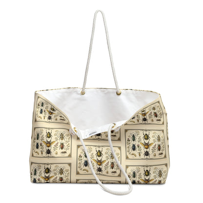 Tote, Weekender Travel  Bag - Vintage Entomology Botanical Beetles