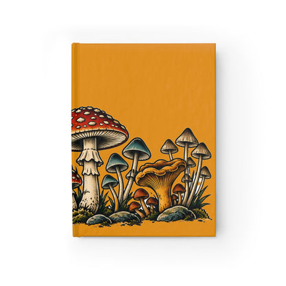 Journal Notebook, Hardcover Blank - Mushroom Forest  (goldenrod)