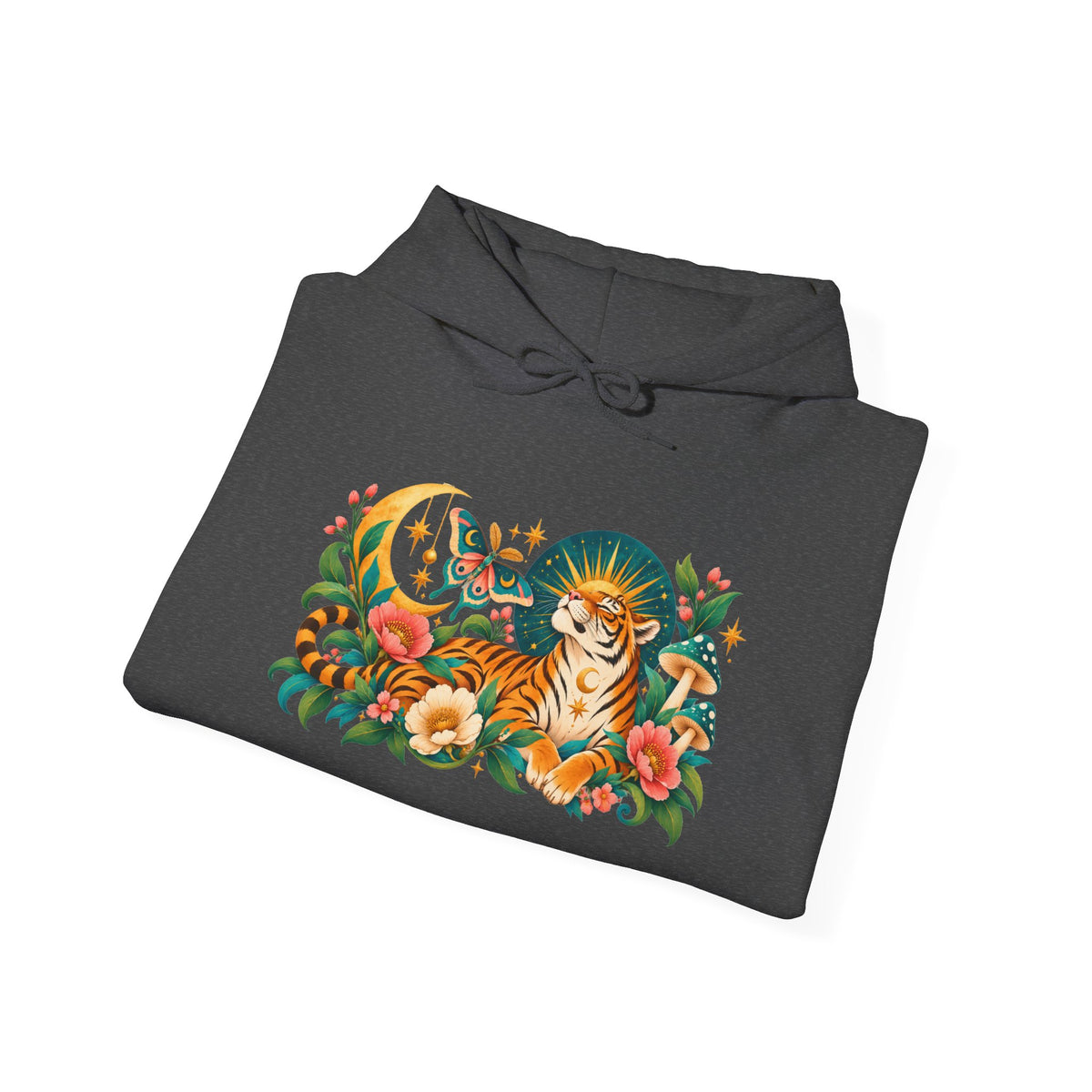 Hoodie - Tiger Moon Vintage Floral