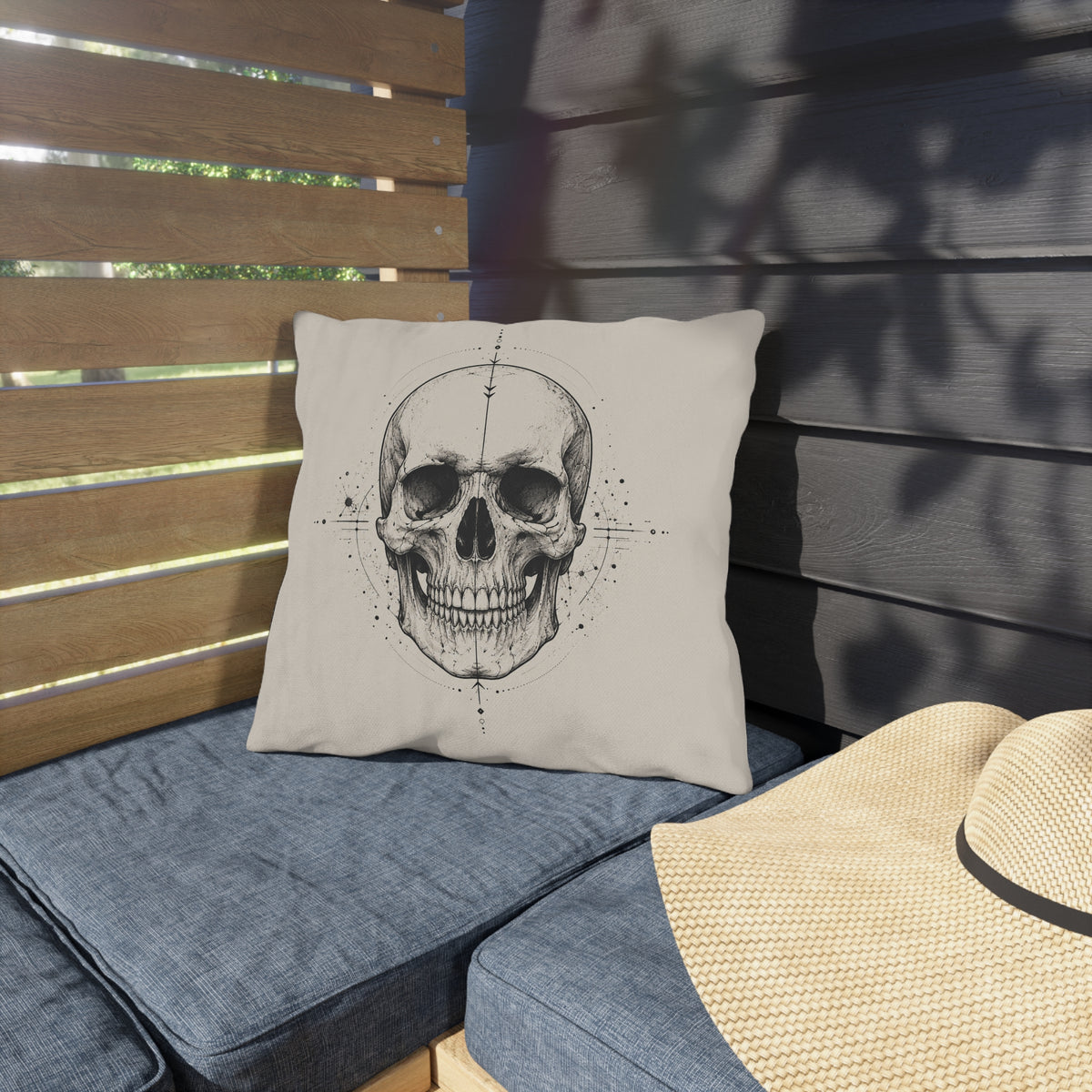 Pillow, Outdoor/Garden - Decorative Gothic Skull