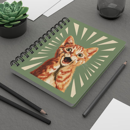 Journal Notebook, Spiral Hardcover Lined - Kitten Surprise