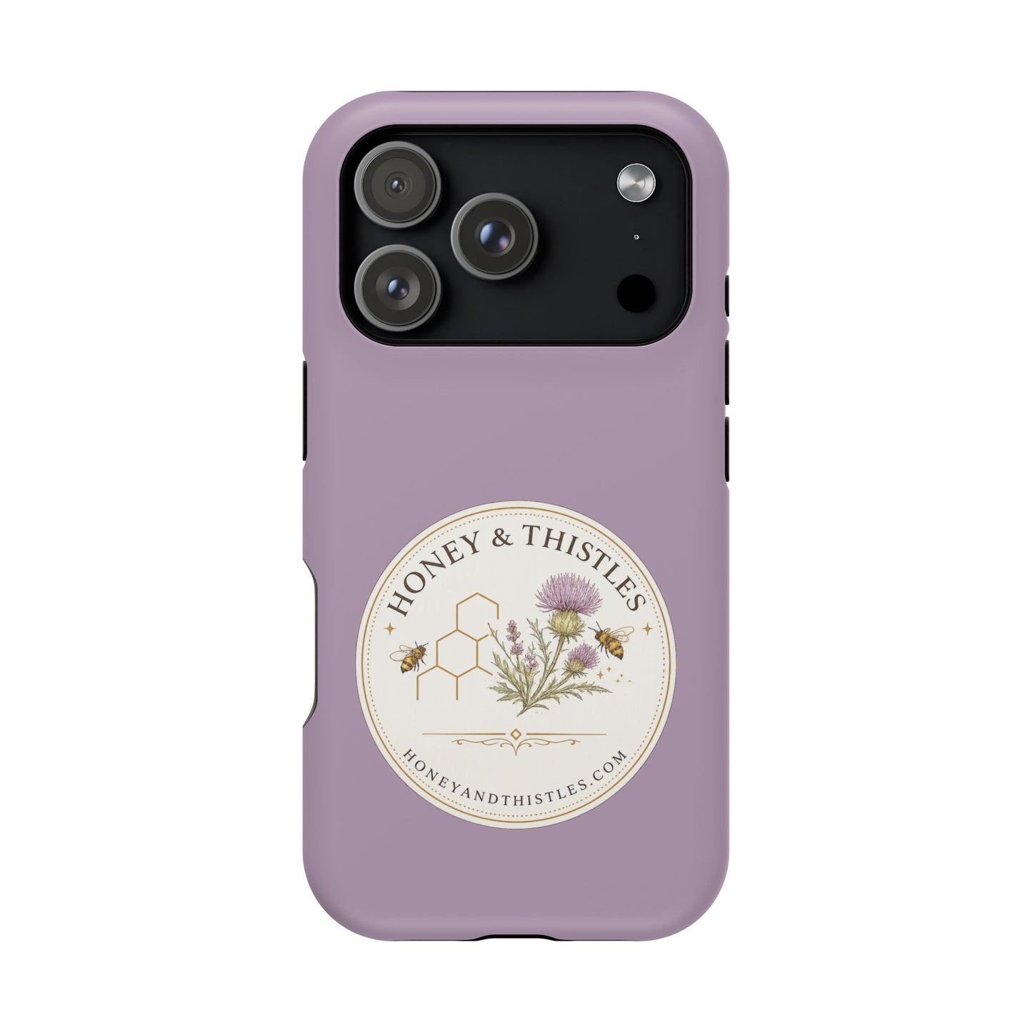 Floral Honey & Thistles Magnetic Phone Case — Impact-Resistant MagSafe-Compatible