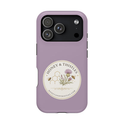 Floral Honey & Thistles Magnetic Phone Case — Impact-Resistant MagSafe-Compatible