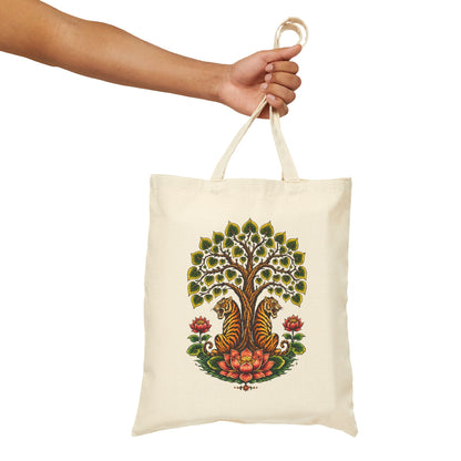 Tiger Bodhi Tree Tiger Canvas Tote Bag
