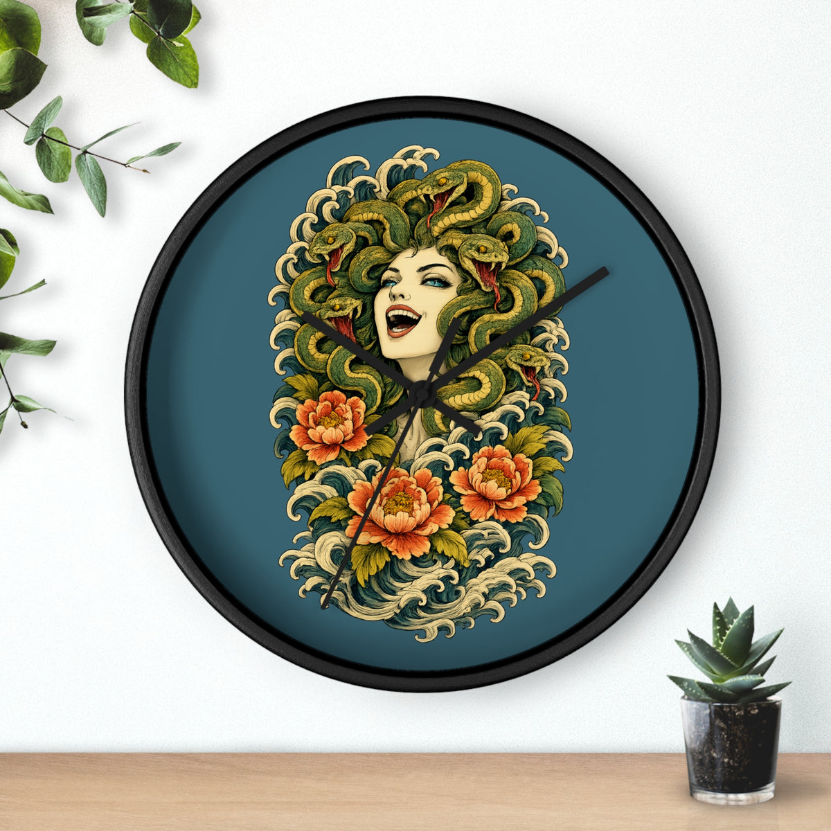 Clock, Wall Acrylic - Medusa Snake Head