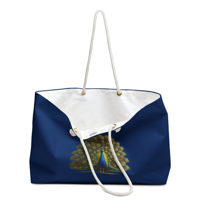Tote, Weekender Travel  Bag - Proud Peacock (navy blue)