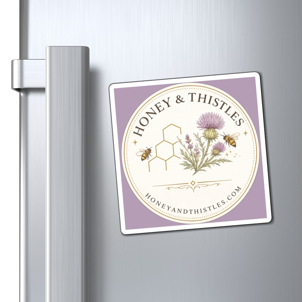 Magnet — Honey & Thistles Floral Logo Bee Refrigerator Magnet