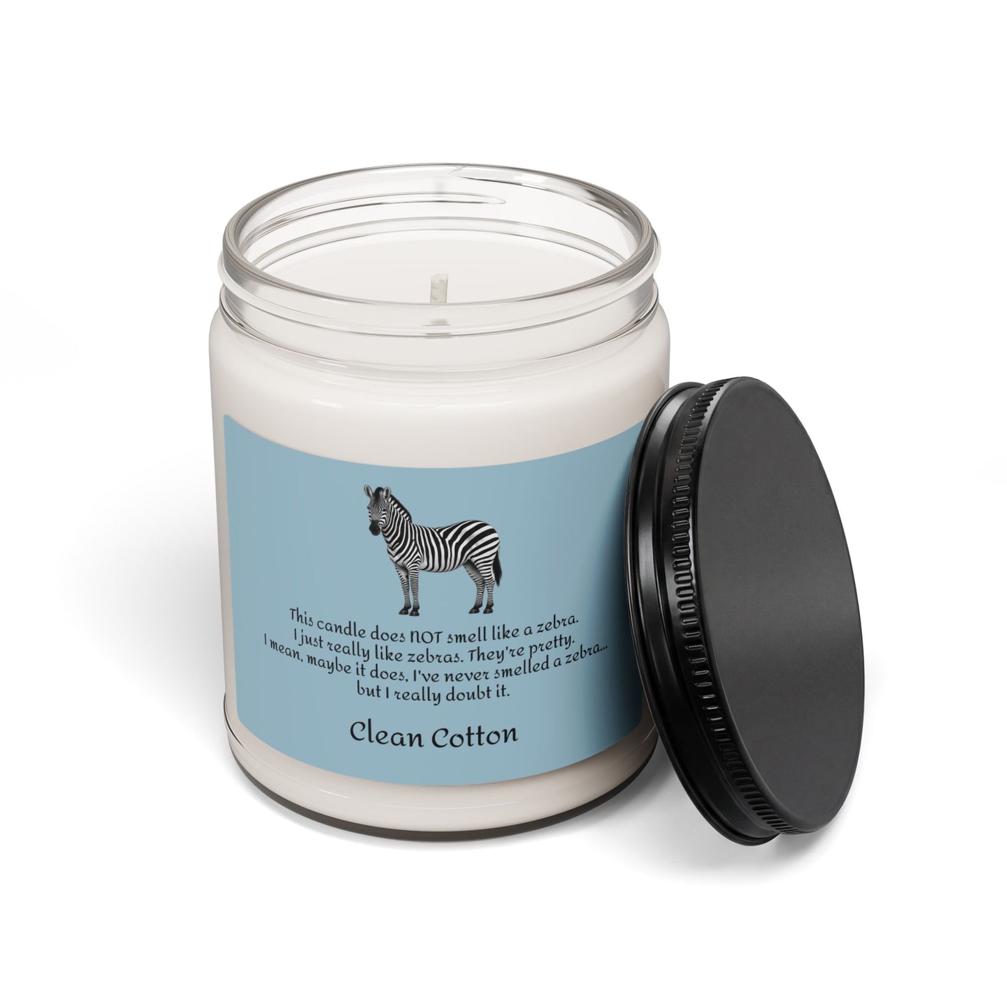 Zebra Scented Candle - Clean Cotton