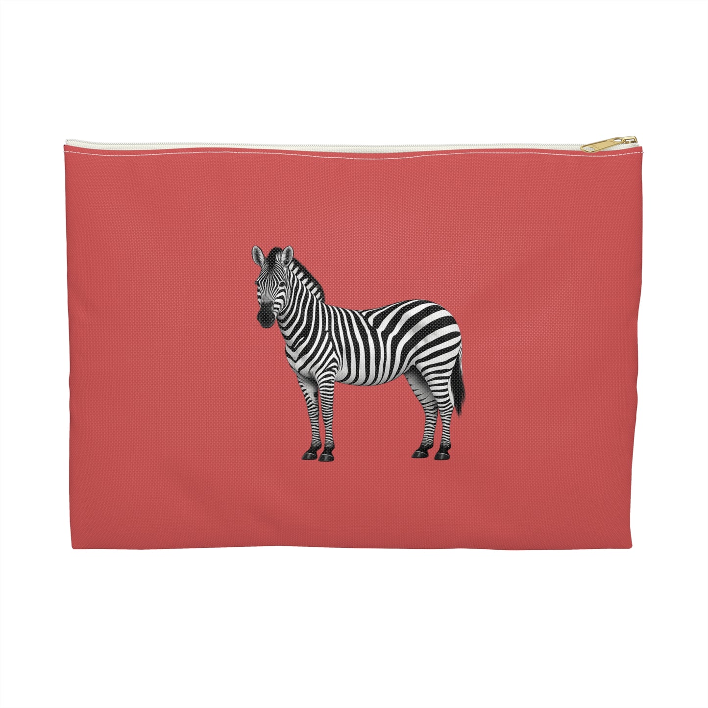 Zebra Dark Coral Accessory Pouch