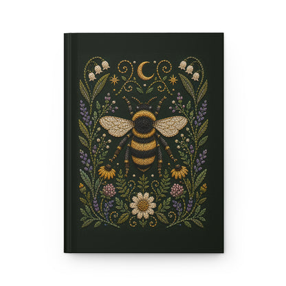 Journal Notebook, Hardcover Lined - Bee & Wildflowers