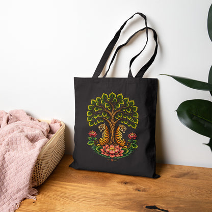 Tiger Bodhi Tree Tiger Canvas Tote Bag