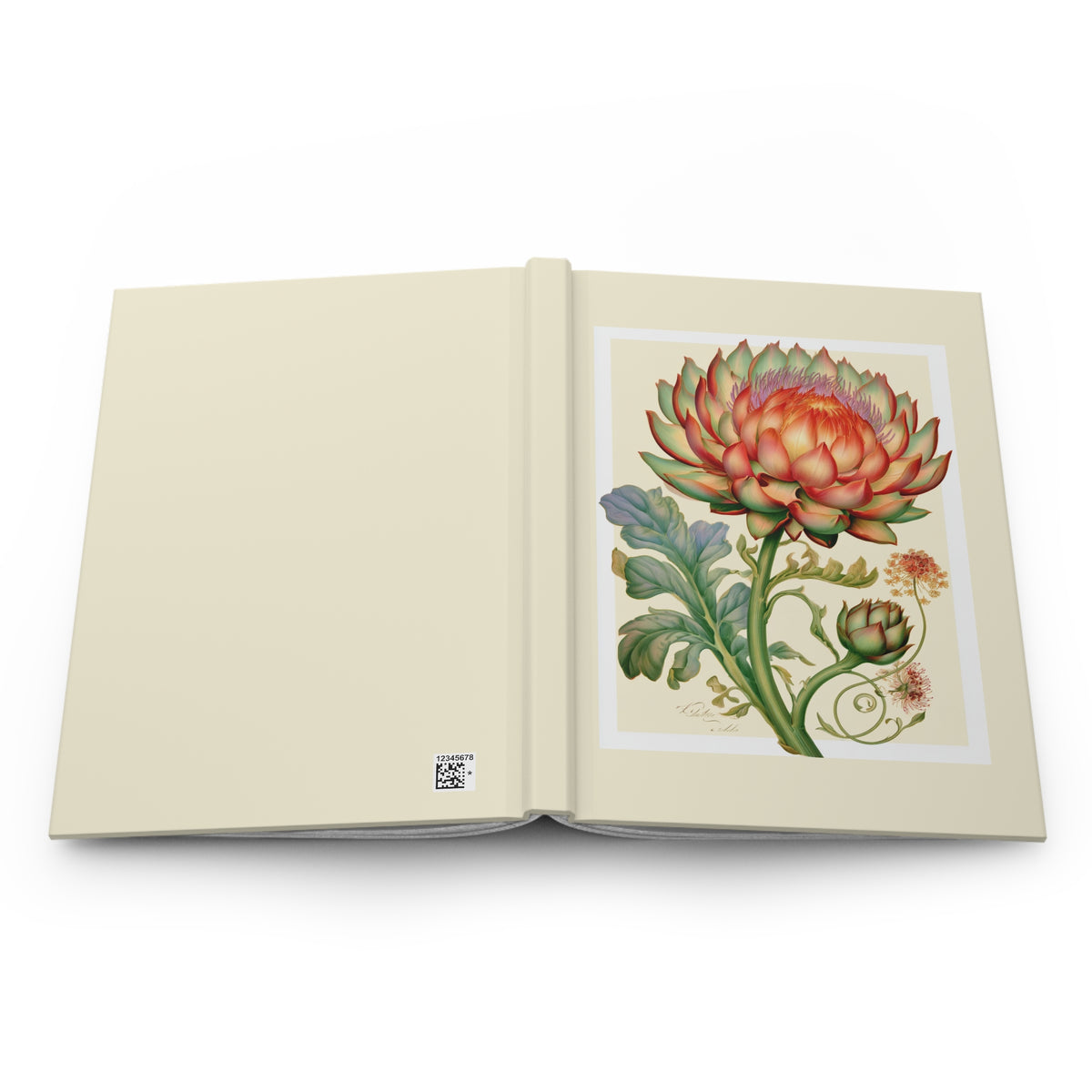 Journal Notebook, Hardcover Lined - Artichoke Flower in Bloom