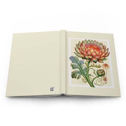 Journal Notebook, Hardcover Lined - Artichoke Flower in Bloom