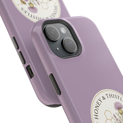 Floral Honey & Thistles Magnetic Phone Case — Impact-Resistant MagSafe-Compatible