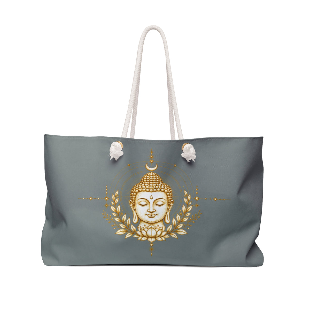 Tote, Weekender Travel  Bag- Gold Lotus Buddha Meditation