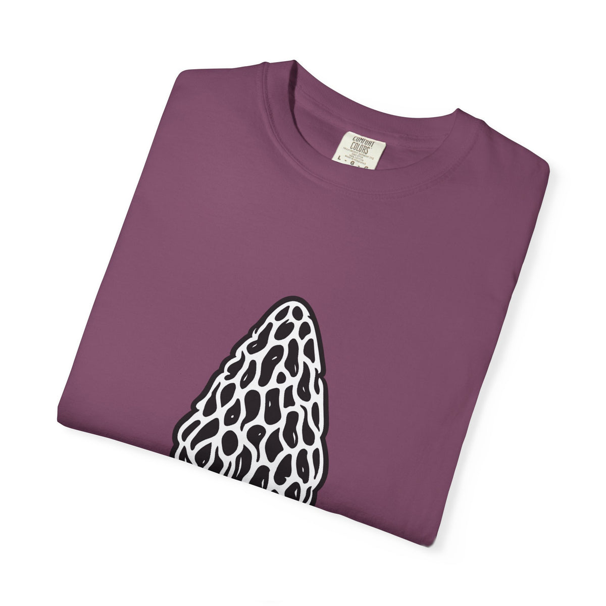 T-Shirt, Short Sleeve Boxy Crew Neck - Hand-Drawn Forager Morel Mushroom