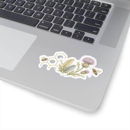 Thistle and Bees sticker | Kiss-Cut Sticker