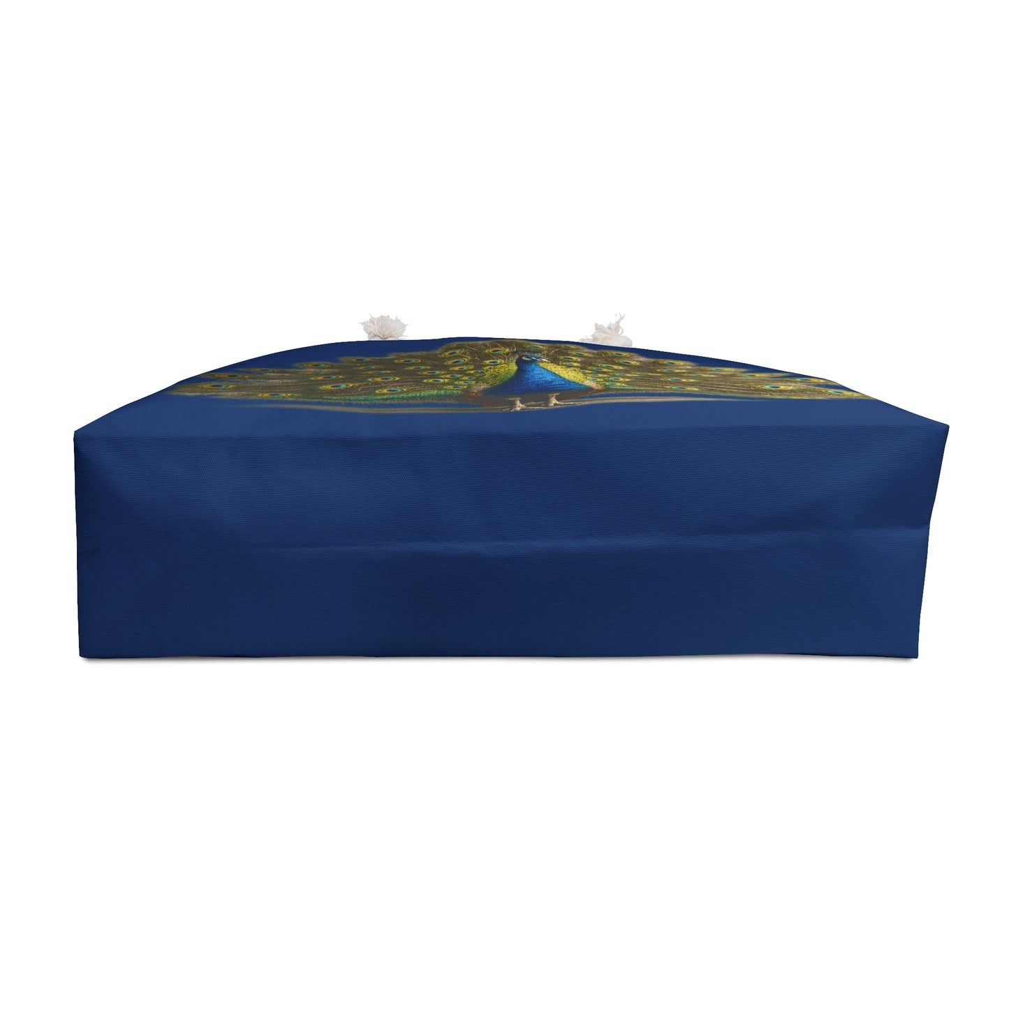 Peacock Feather Weekender Bag — Blue Travel Tote with Vibrant Peacock Design