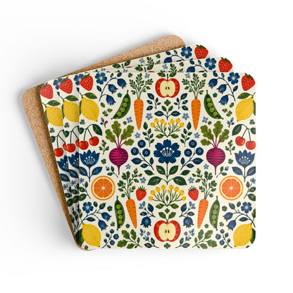 Swedish Fruits and Vegetables Coasters (Set of 4)