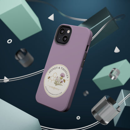Floral Honey & Thistles Magnetic Phone Case — Impact-Resistant MagSafe-Compatible