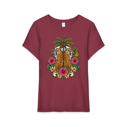 Tropical Tiger Floral Tee Shirt