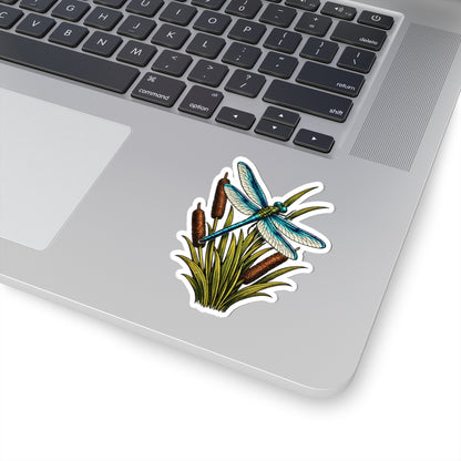 Sticker,  Kiss-Cut - Dragonfly & Cattails