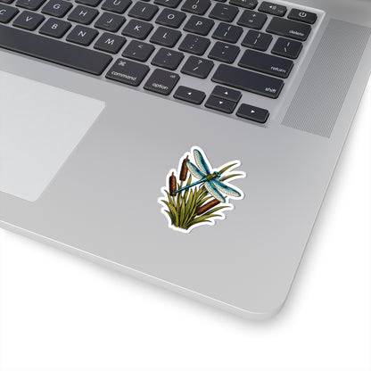 Sticker,  Kiss-Cut - Dragonfly & Cattails
