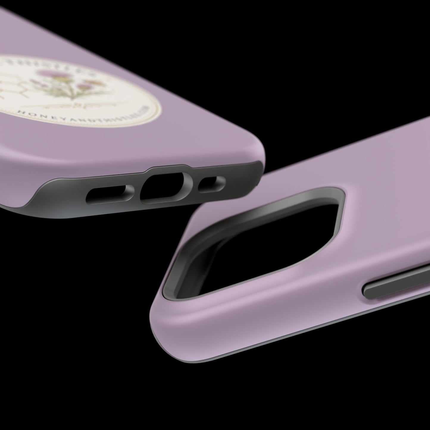 Floral Honey & Thistles Magnetic Phone Case — Impact-Resistant MagSafe-Compatible
