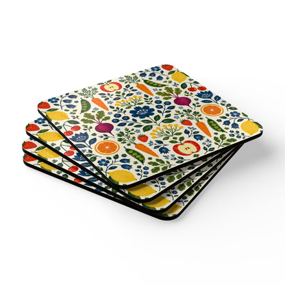 Swedish Fruits and Vegetables Coasters (Set of 4)