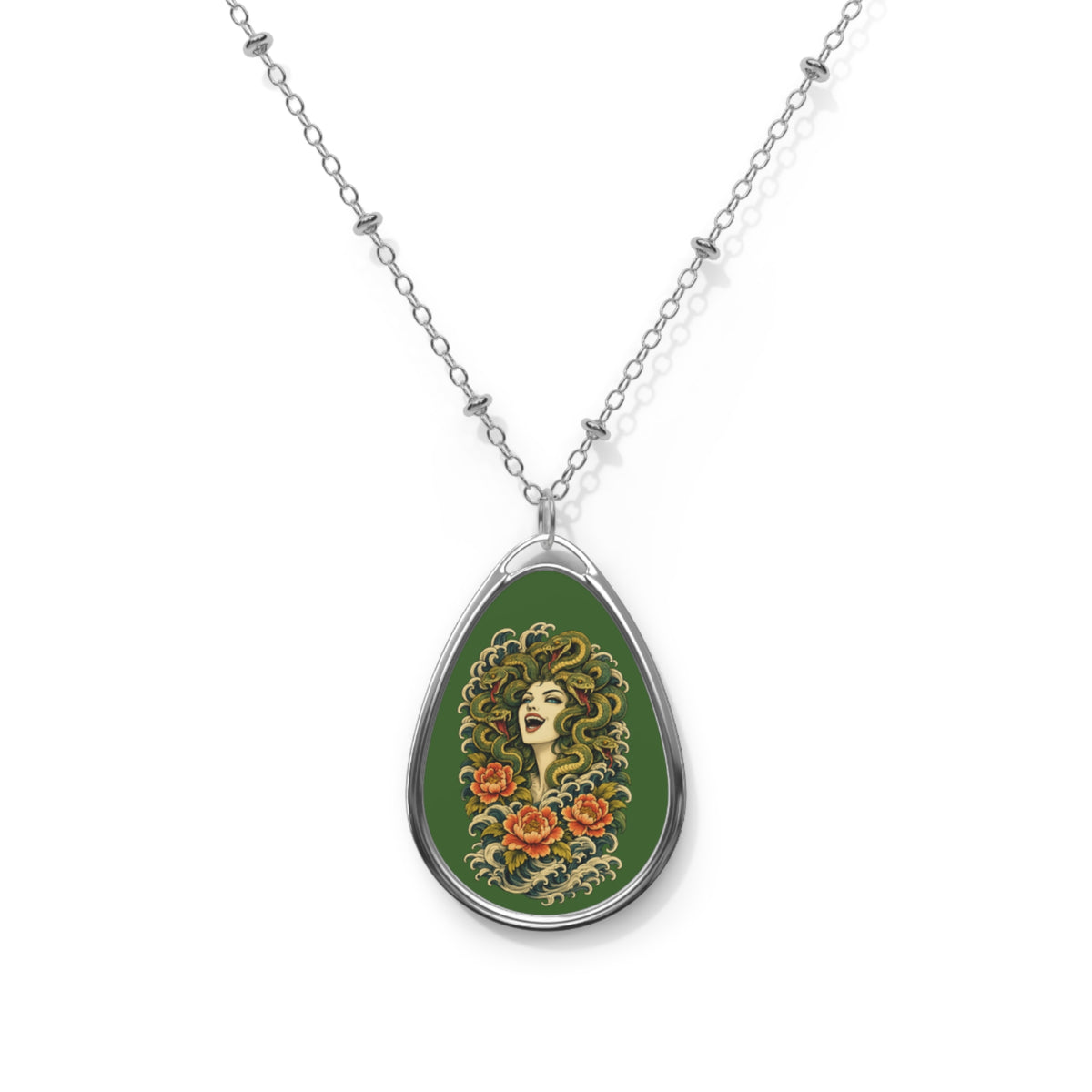 Necklace, Teardrop - Medusa Snake Head